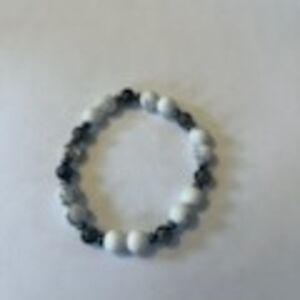 Jelly's Jewelry and Boutique Handcrafted White/Gray Beaded Bracelet(Update Soon)